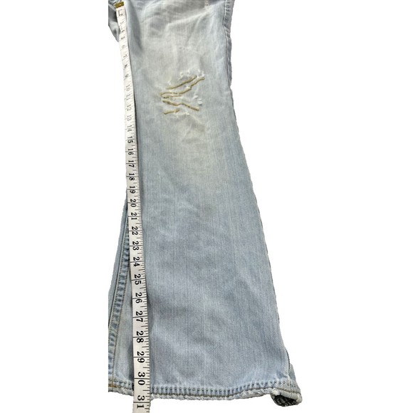 Old Navy 8 Bootcut Blue Jeans Denim Gold Details Ripped‎ y2k Festival Grunge VTG - Picture 16 of 16